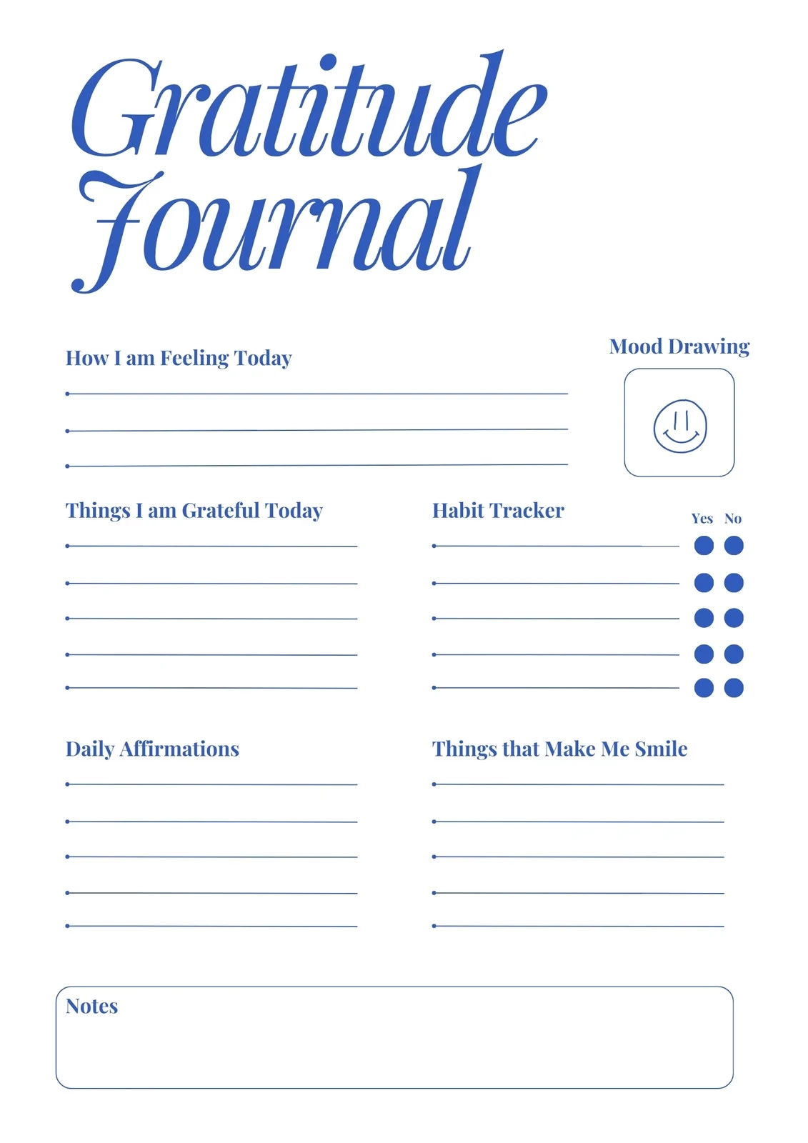Gratitude Journal Template Free Printable