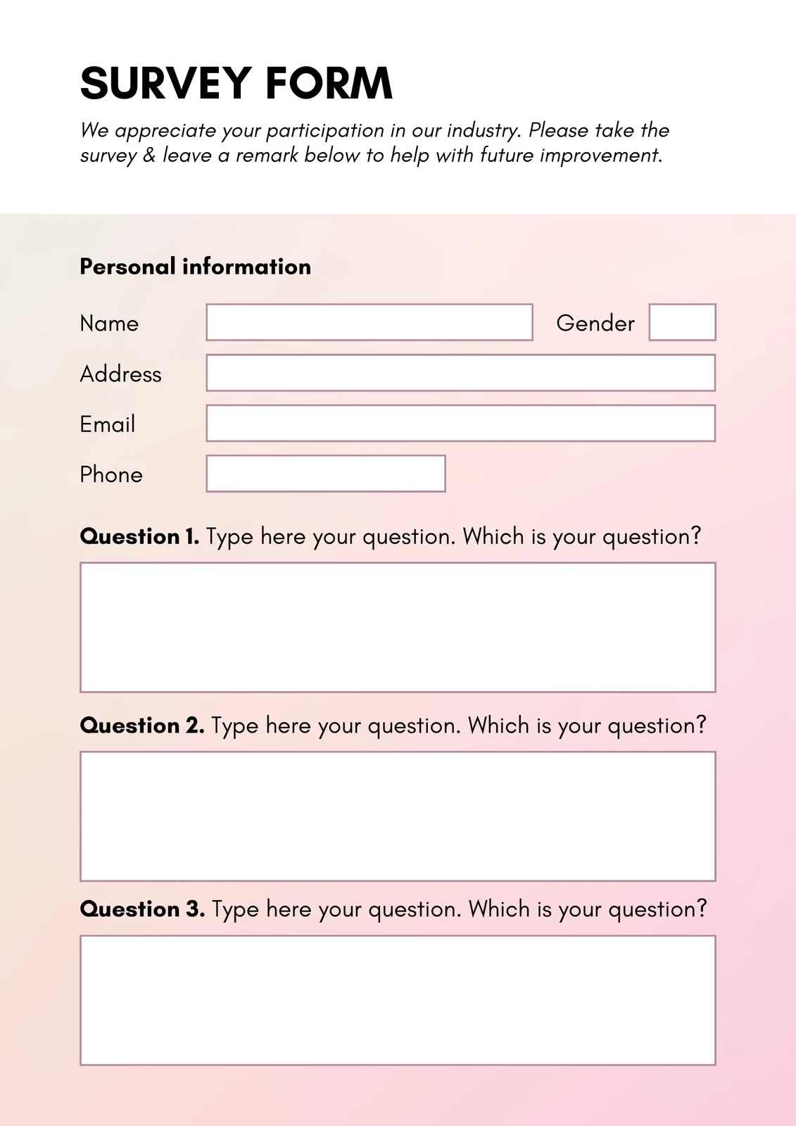 Free And Customizable Survey Templates