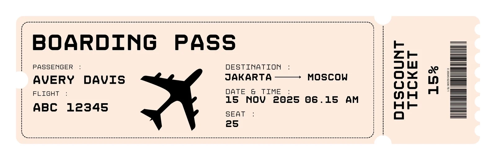 Printable Airline Ticket Template Free