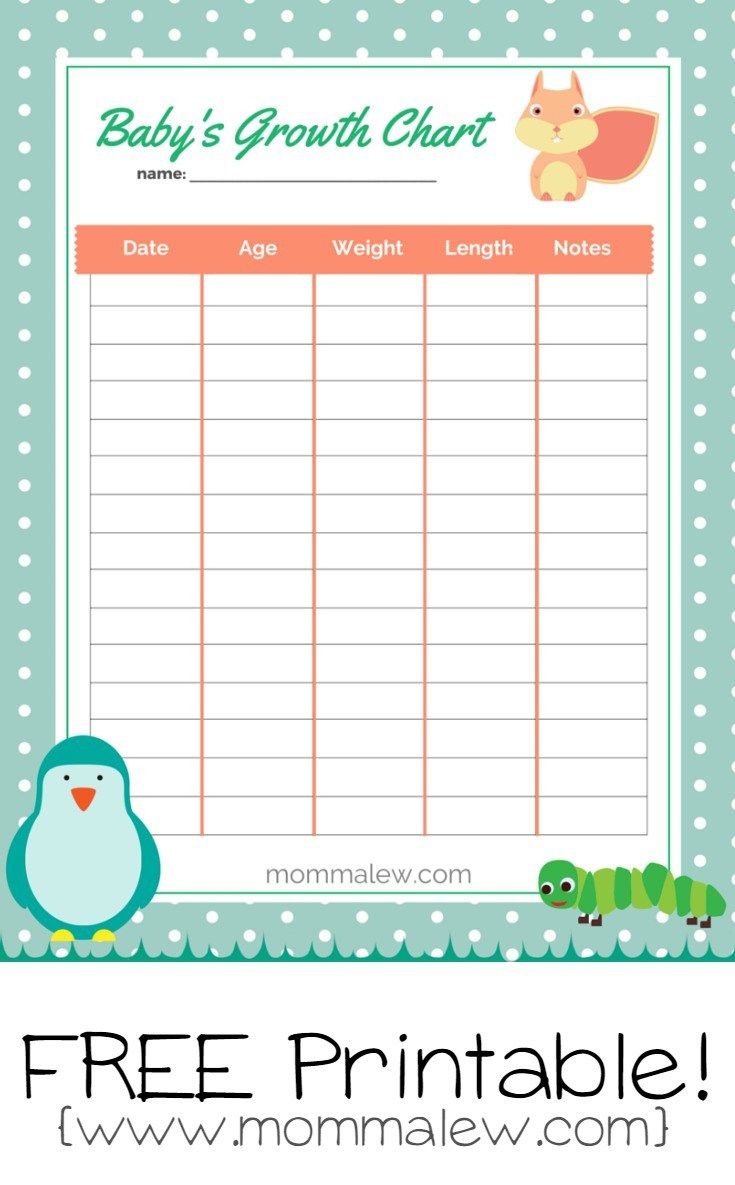 Free Baby s Growth Chart Printable Momma Lew Baby Growth Chart 