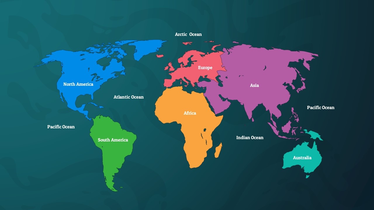 Free Continent amp Ocean Map Template
