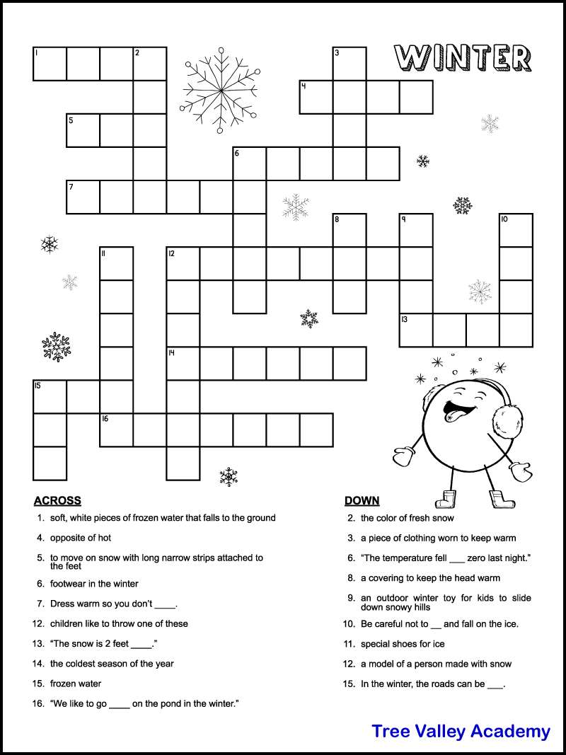 Easy Crossword Puzzles Printables