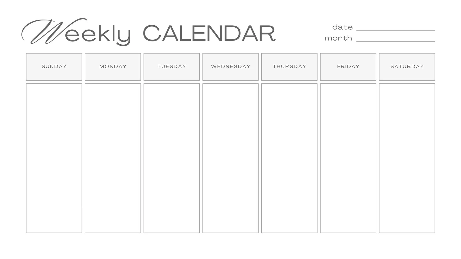 Daily Calendar Template Printable