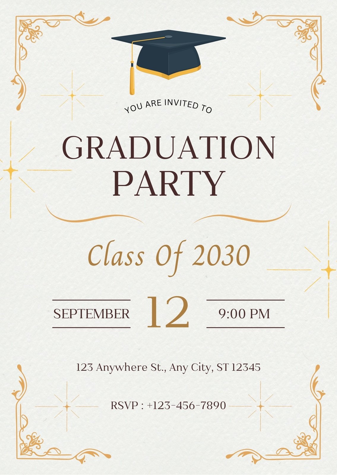 Printable Graduation Invitation Template