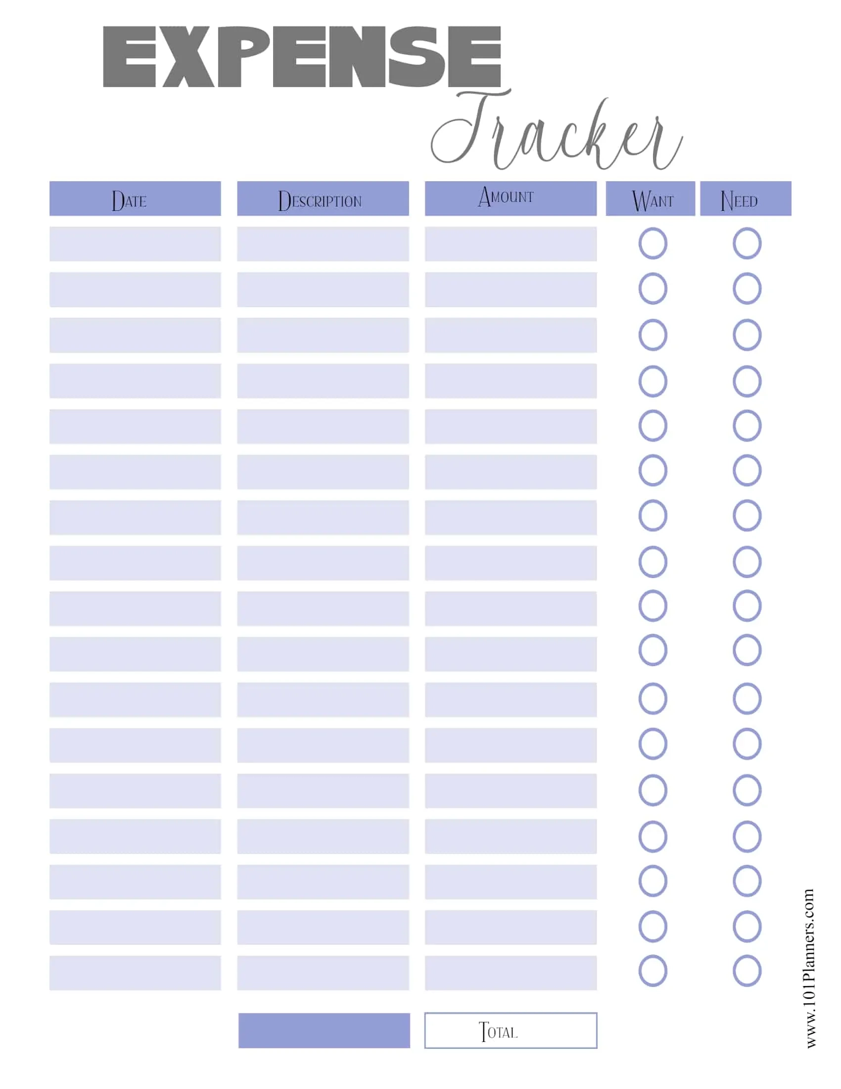 Expense Worksheet Printable