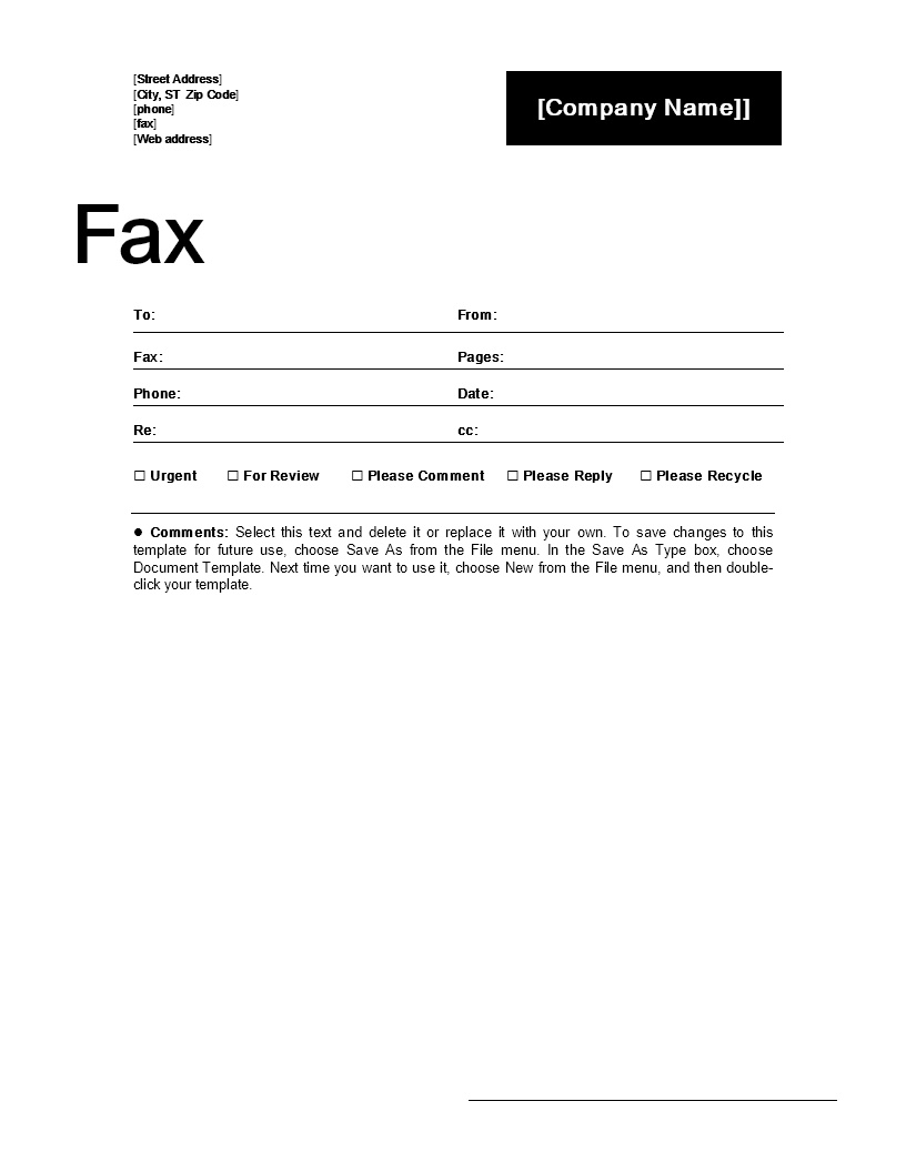 Free Printable Fax Cover Sheet Template Word