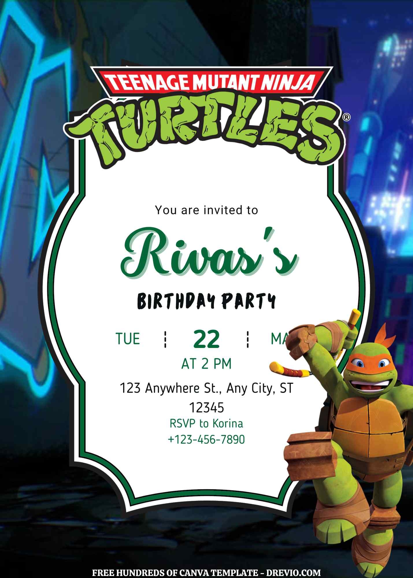 Free Free Printable Invitations Ninja Turtles Download Free Free 