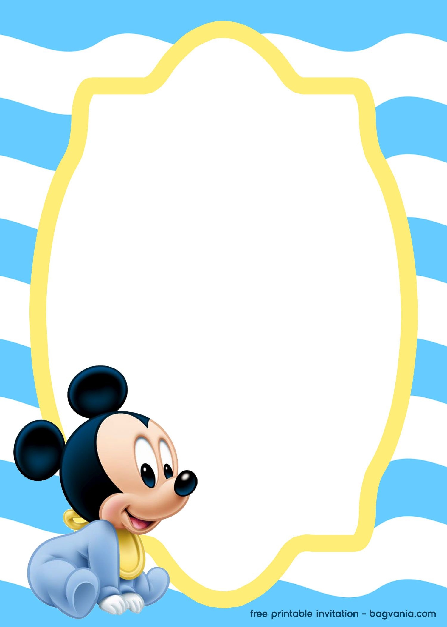 Printable Blank Mickey Mouse Invitation Template