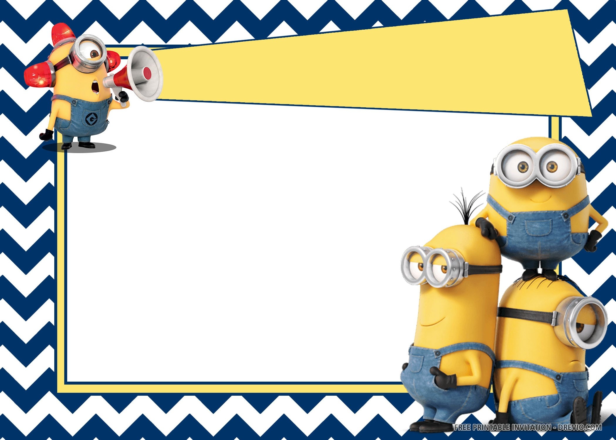 Free Printable All Minions Birthday Invitation Templates 
