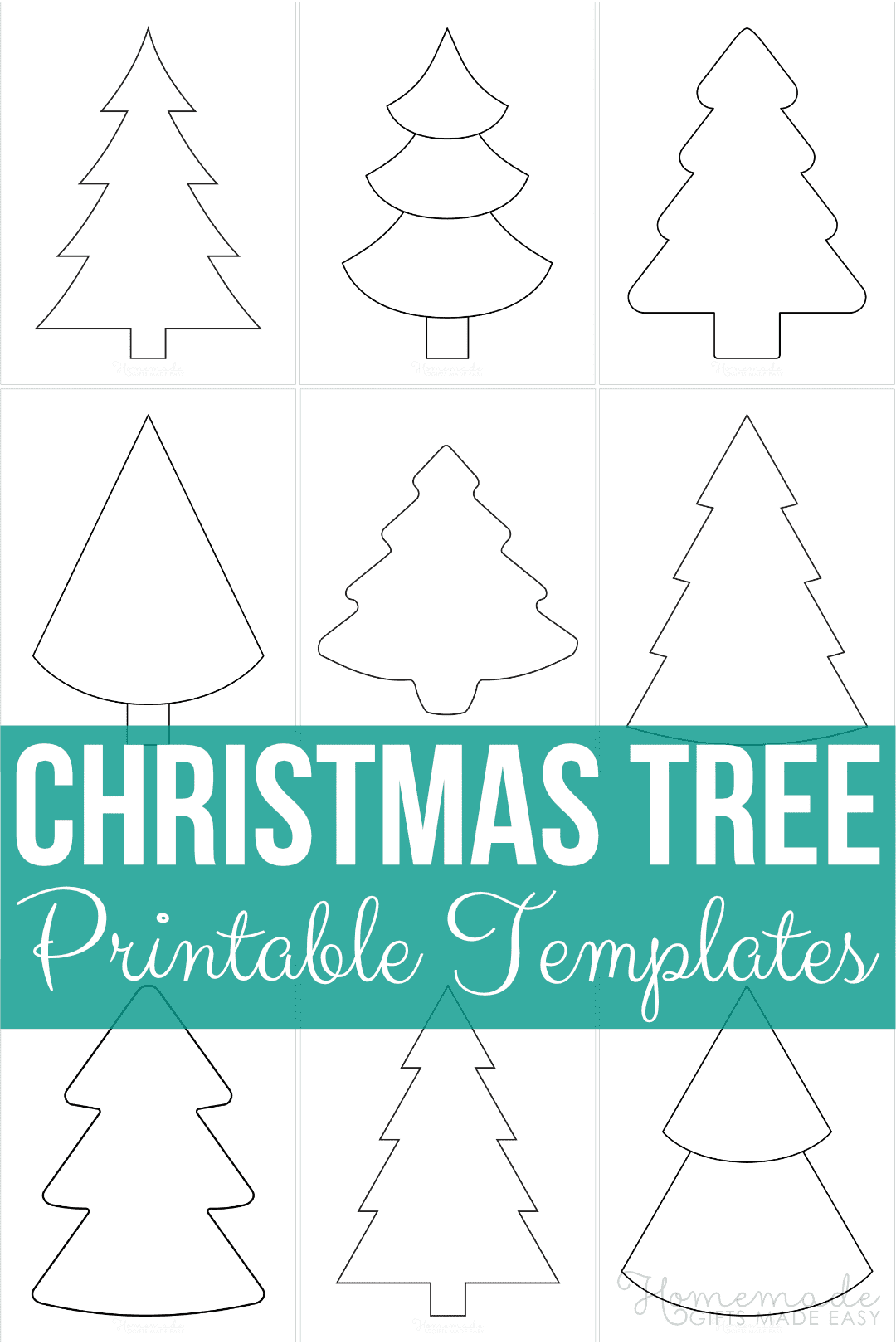 Free Printable Outline Christmas Tree Template