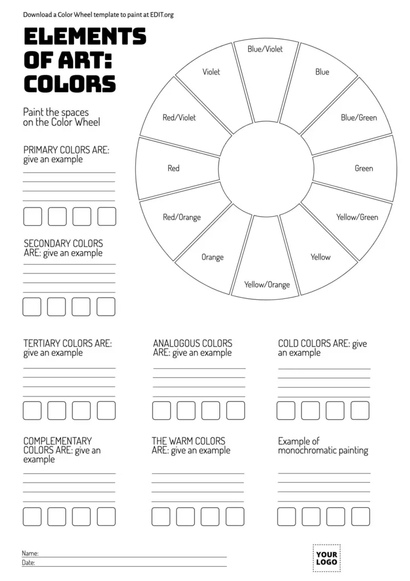 Color Wheel Printable Template