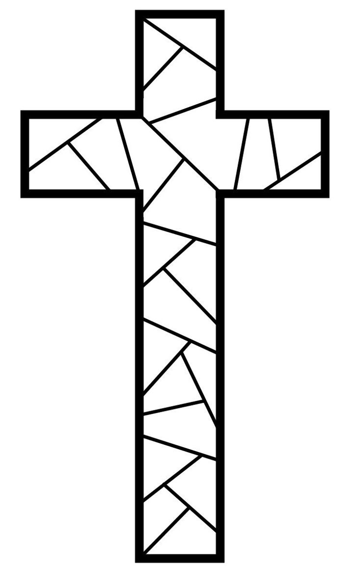 Printable Stained Glass Cross Template