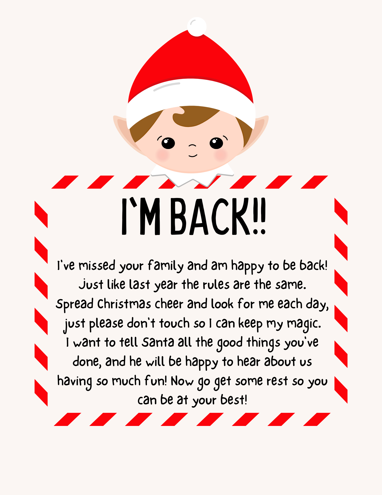 Free Printable Template Elf On The Shelf Welcome Letter