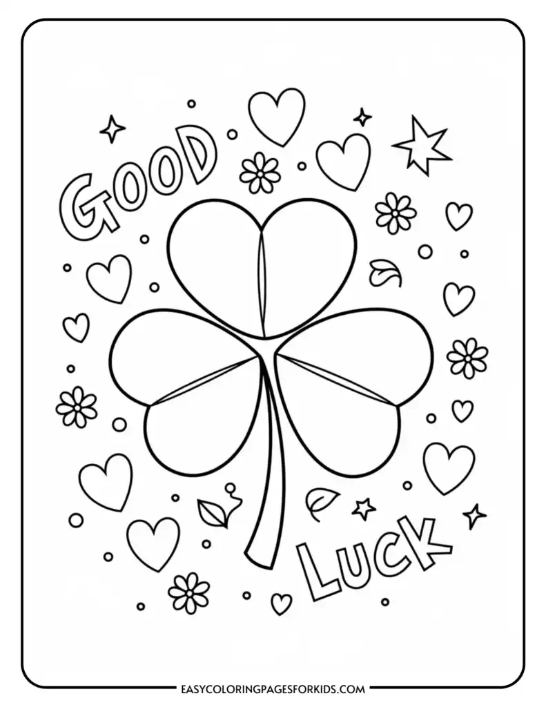 Free Printable Four Leaf Clover Coloring Pages 15 PDF Pages 