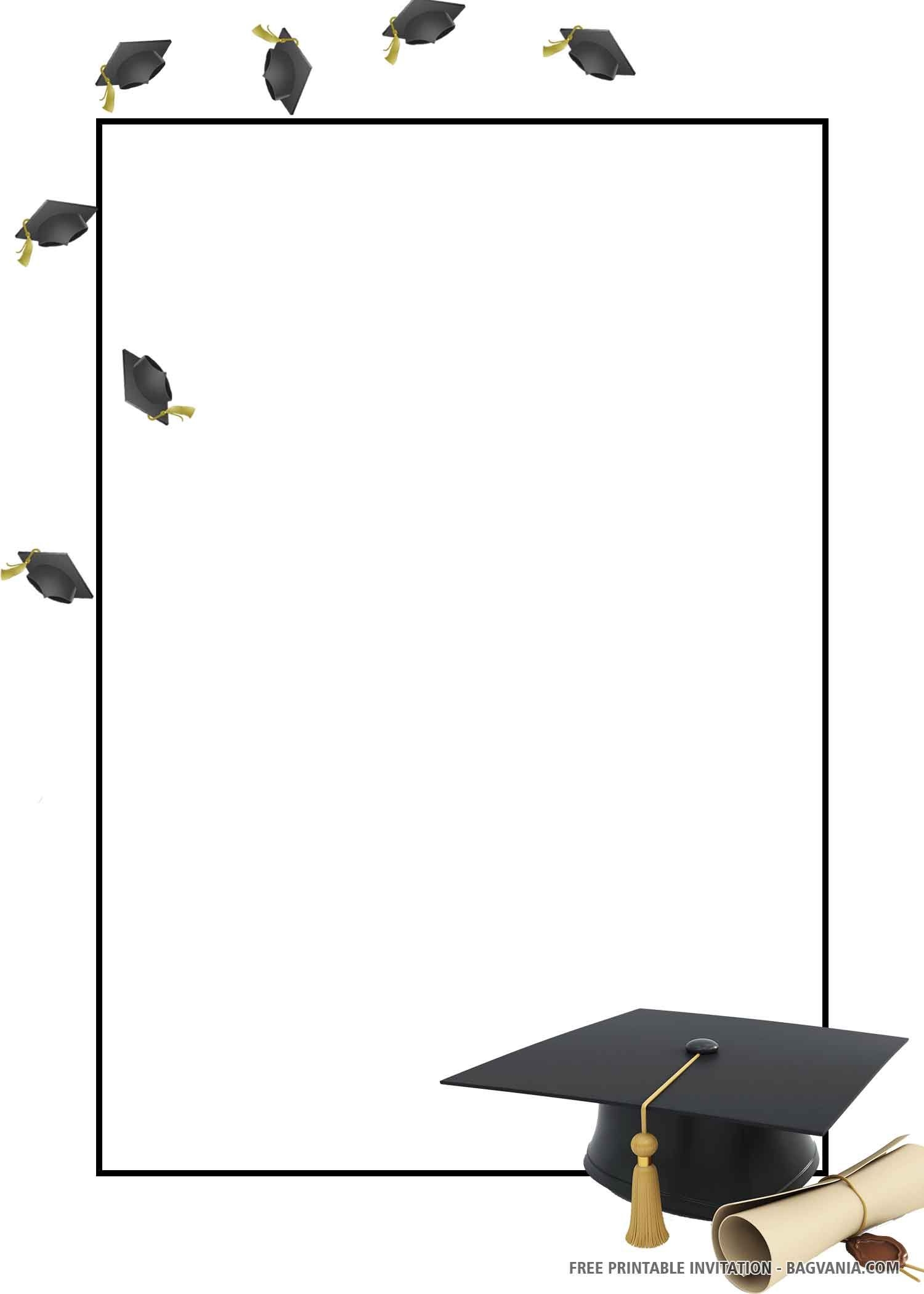 FREE PRINTABLE Graduation themed Birthday Invitation Templates 