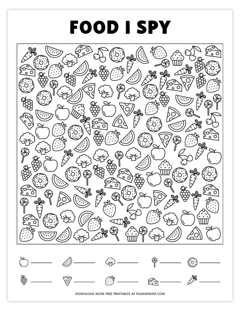 I Spy Printable Worksheets