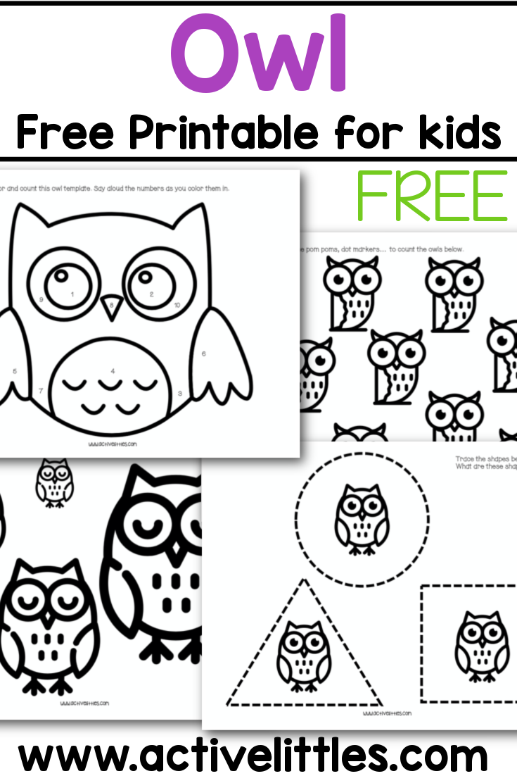 Free Printable Owl Template Active Littles Worksheets Library