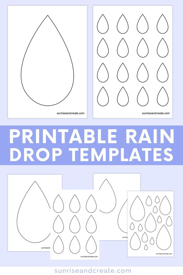 Printable Raindrop Template