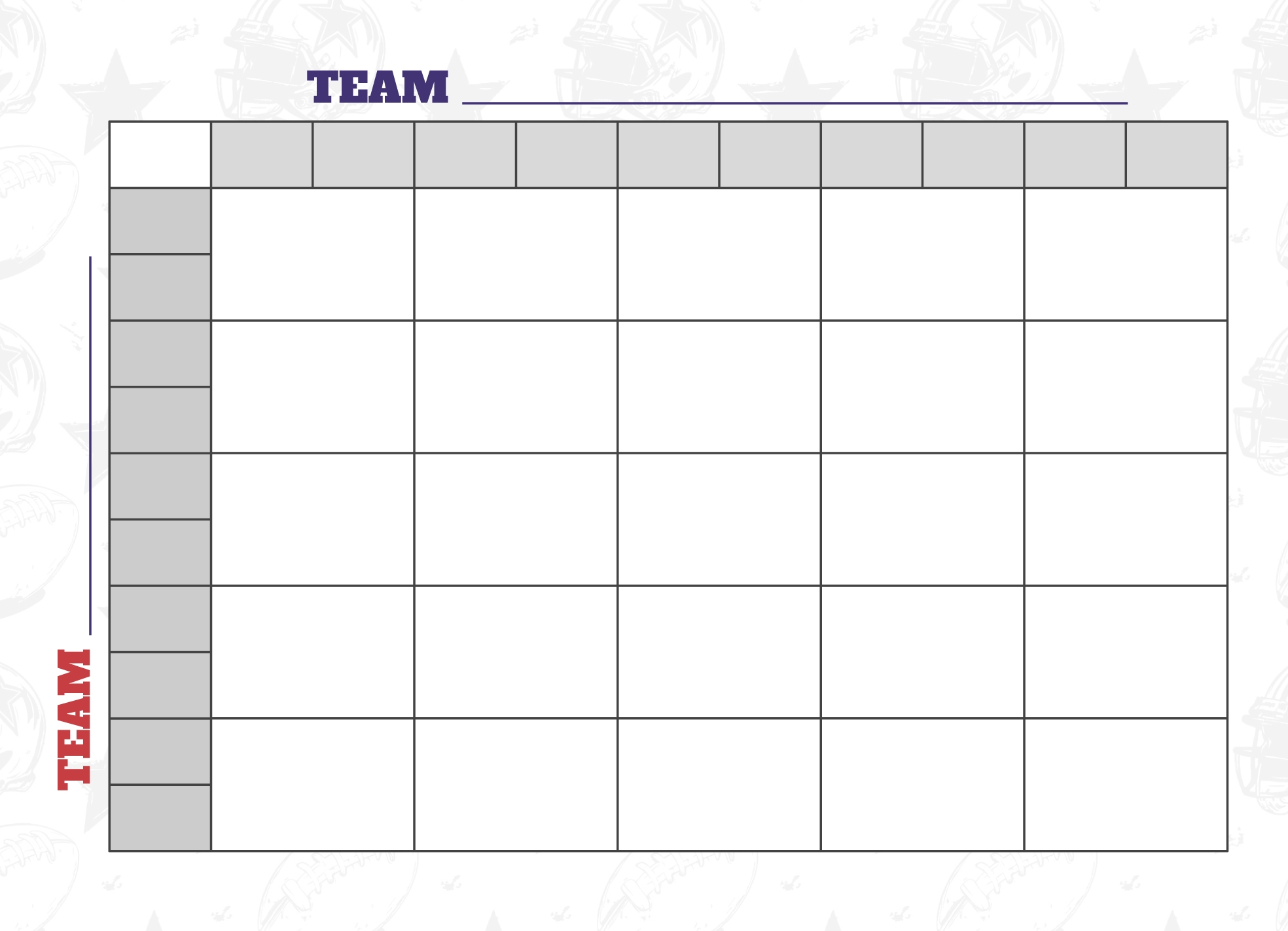 Free Printable Super Bowl Square Template