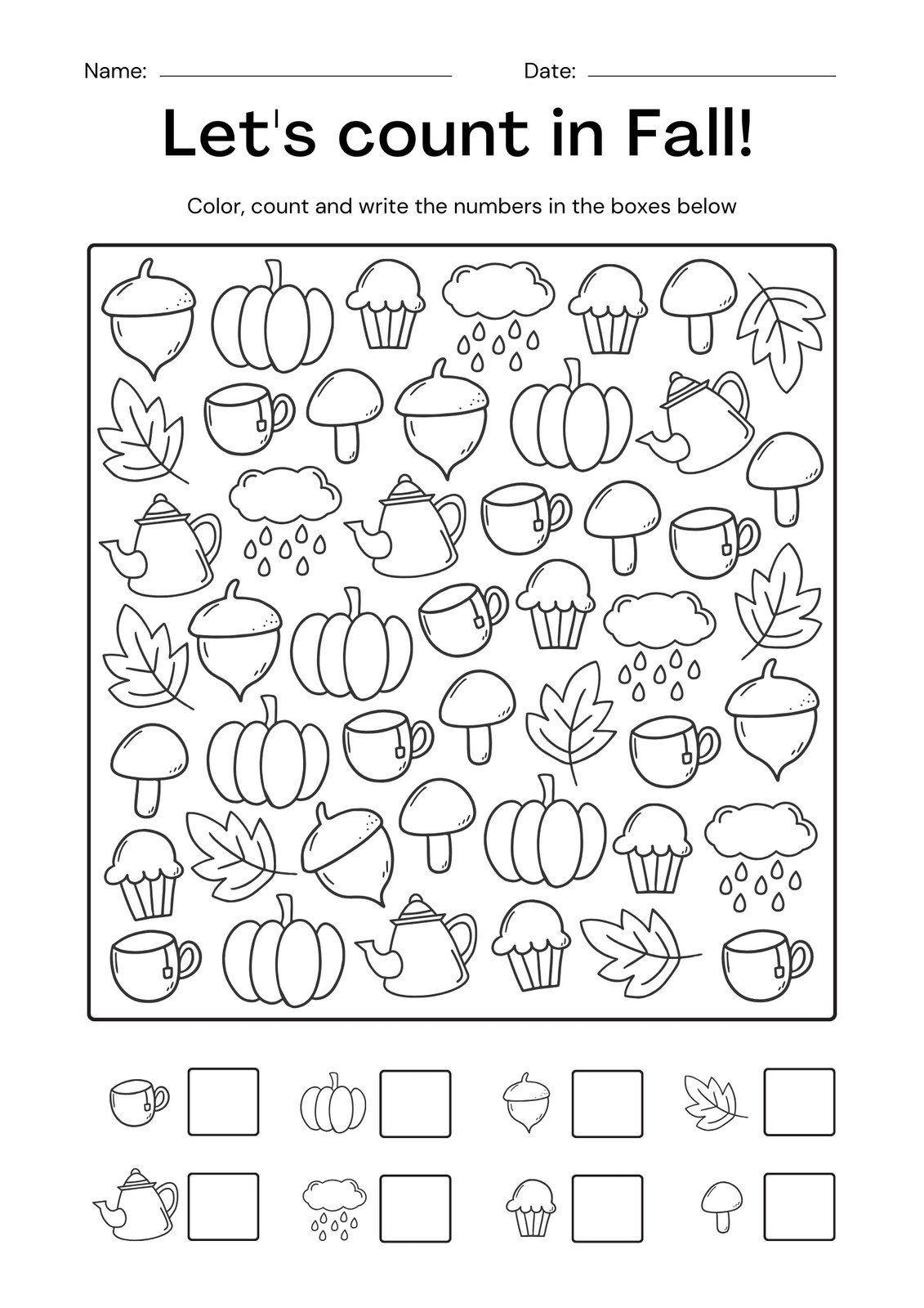 Fun Fall Worksheets Printable