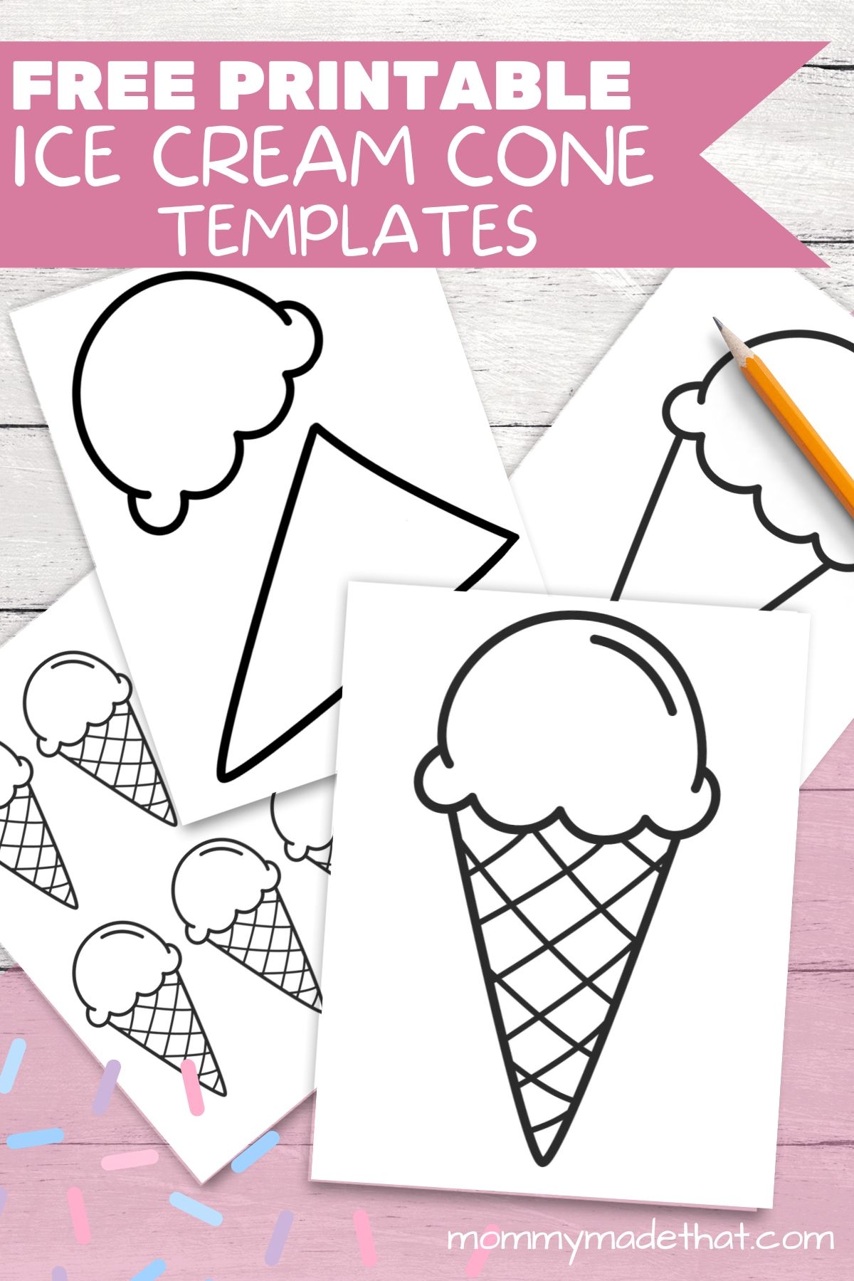 Simple Ice Cream Cone Template Printable Free