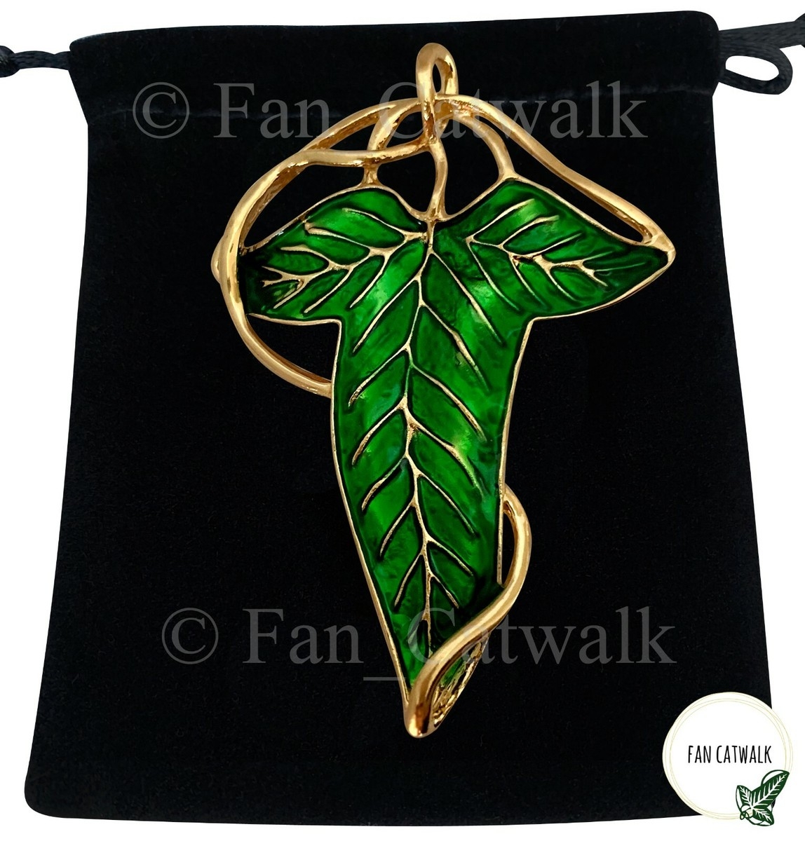 GOLD VEINS Elven Leaf Brooch Pin Badge Hobbit LOTR Lord Of The 