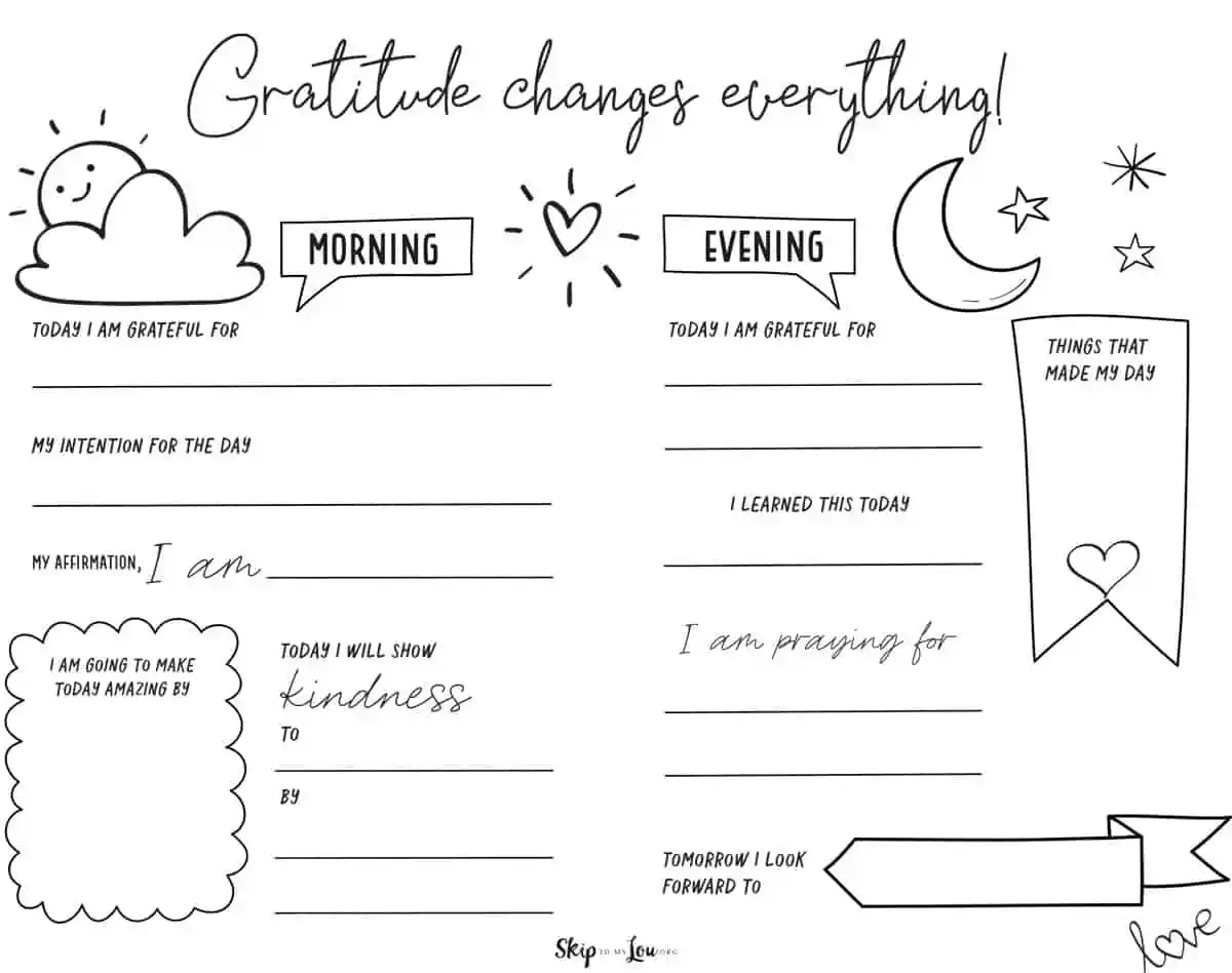 Gratitude Journal Template Skip To My Lou