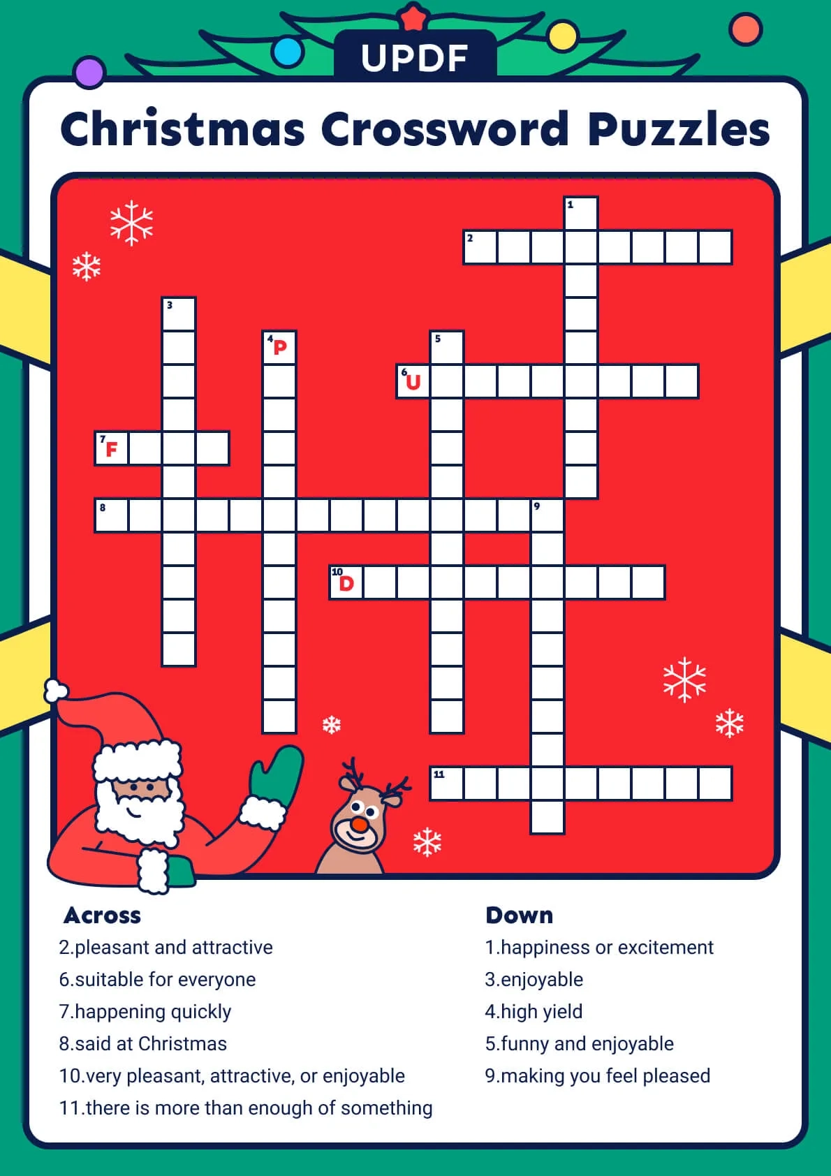 Hard Christmas Crossword Puzzles Printable