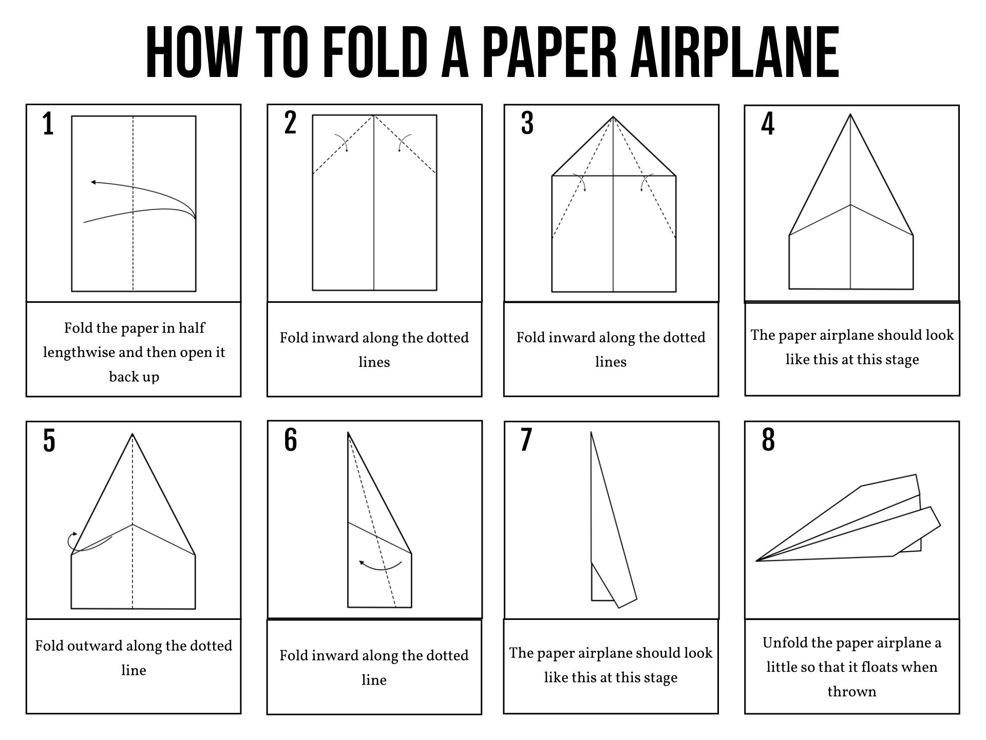 How To Make Paper Airplanes Free Printable Worksheets Library