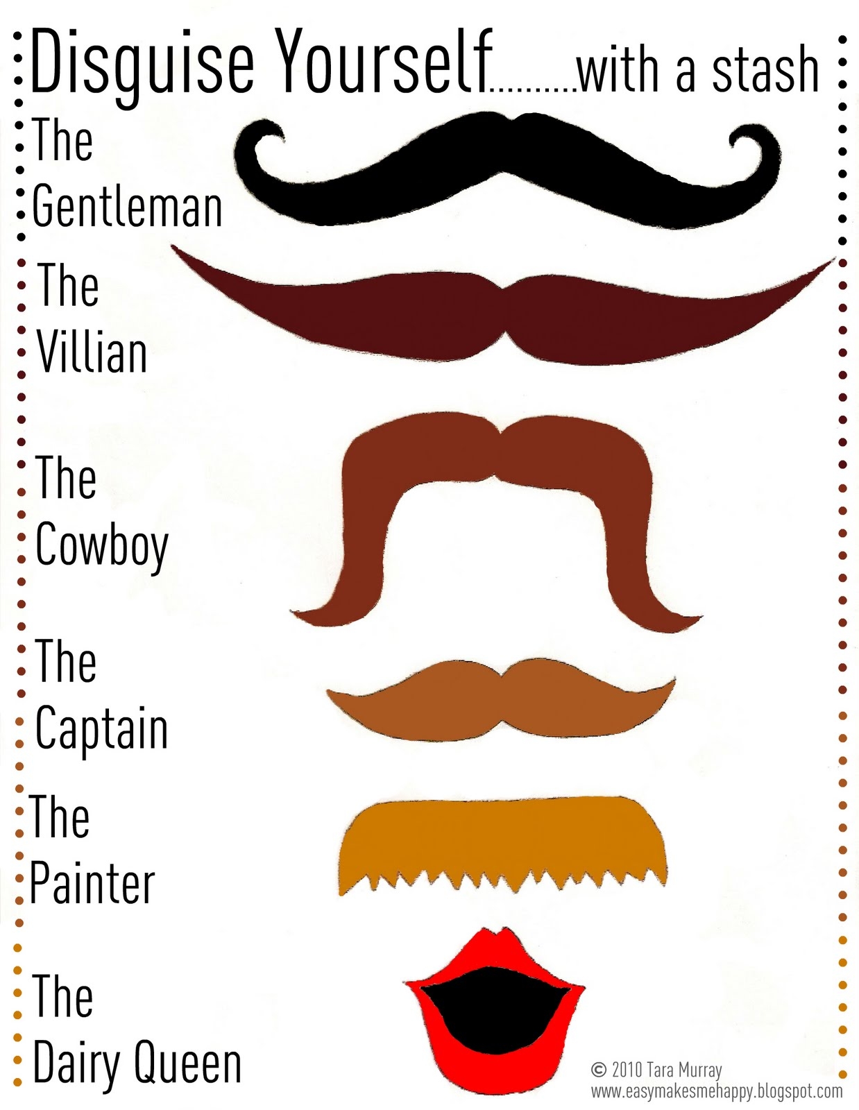 Printable Mustache Template