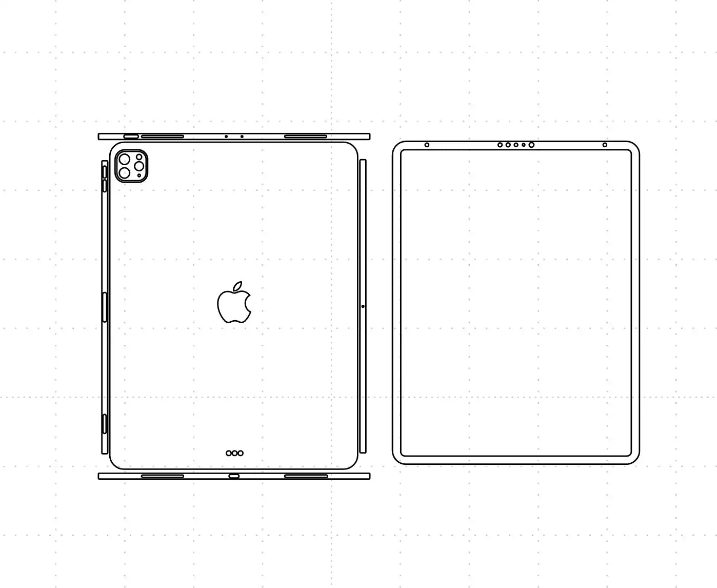 IPad Pro 12 9 4 Generation 2020 Vektor Cut Datei Skin Template