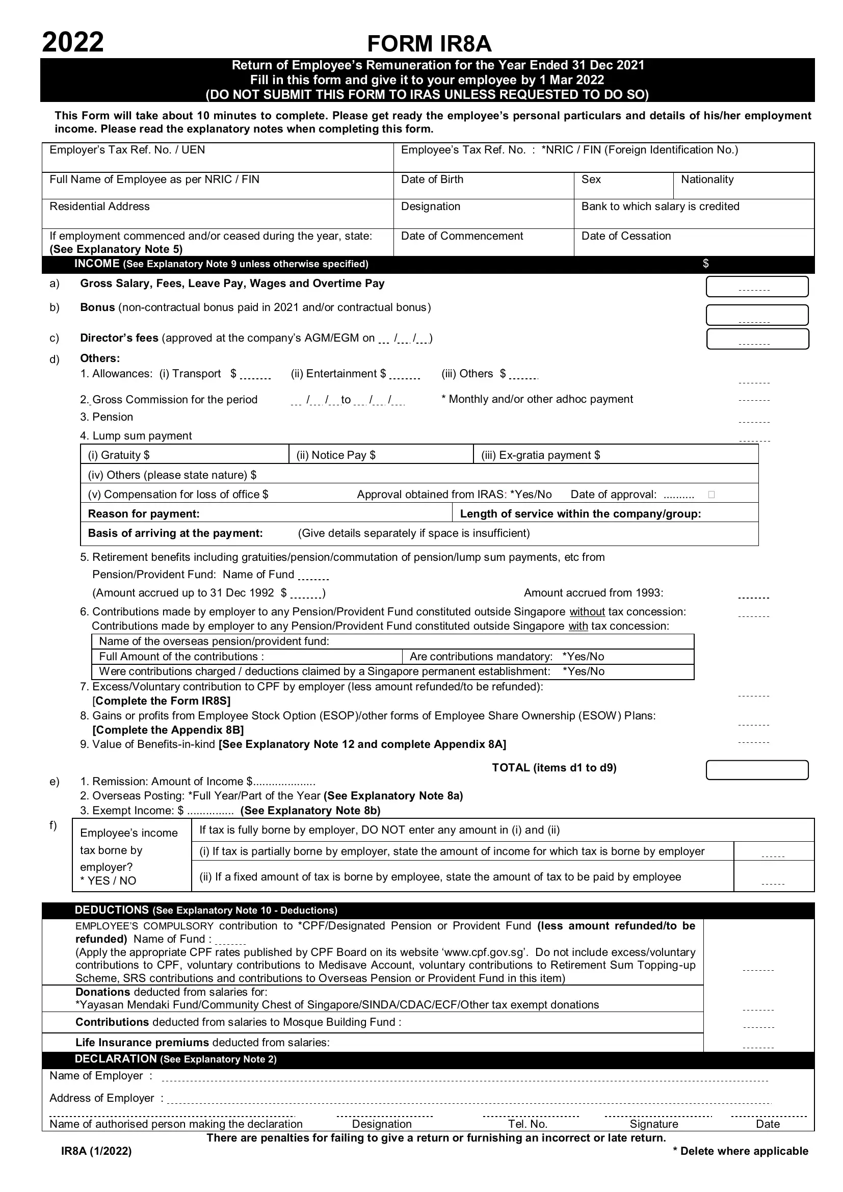 Ir8A Form Fill Out Printable PDF Forms Online