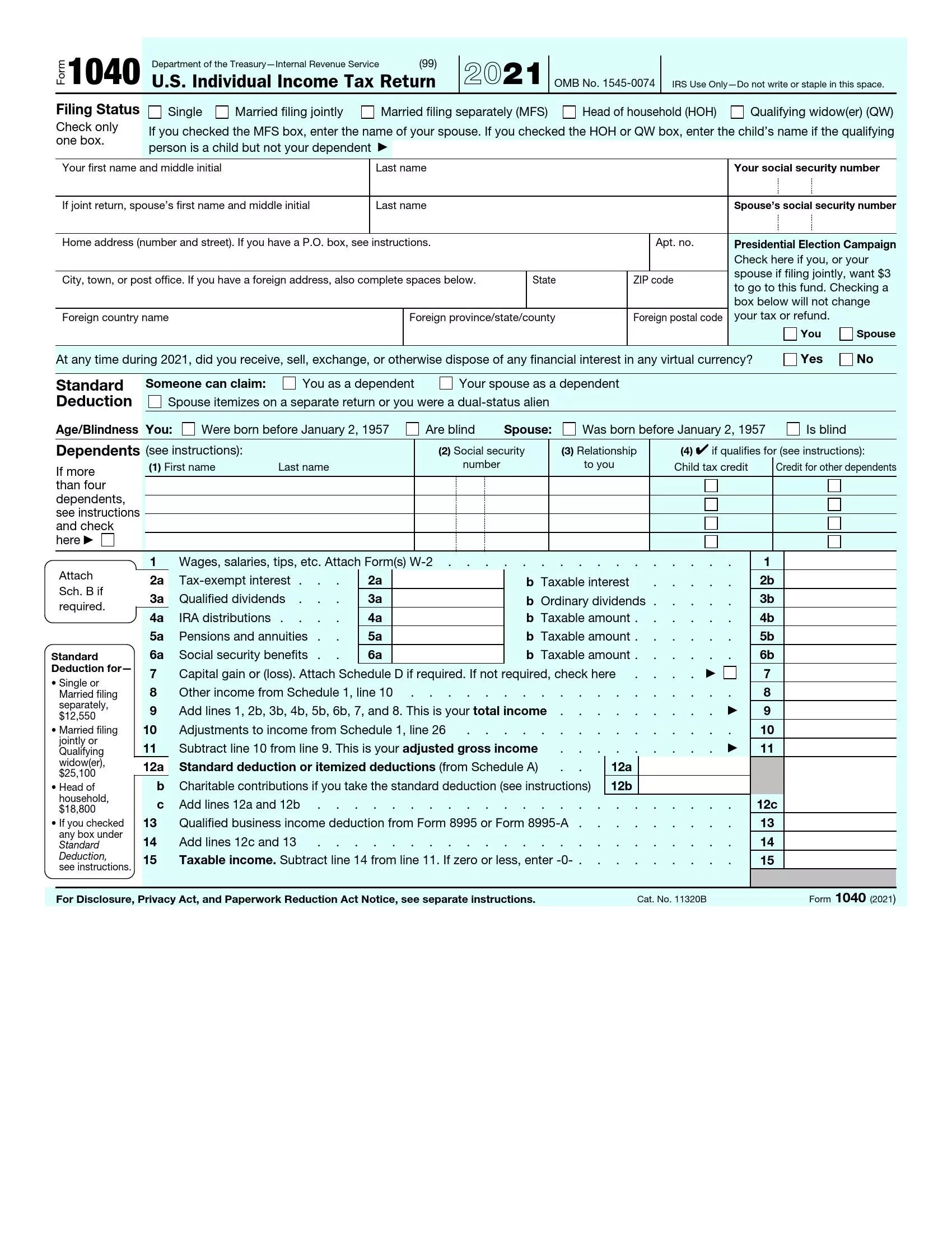 Irs Form 1040 Schedule 1 2022