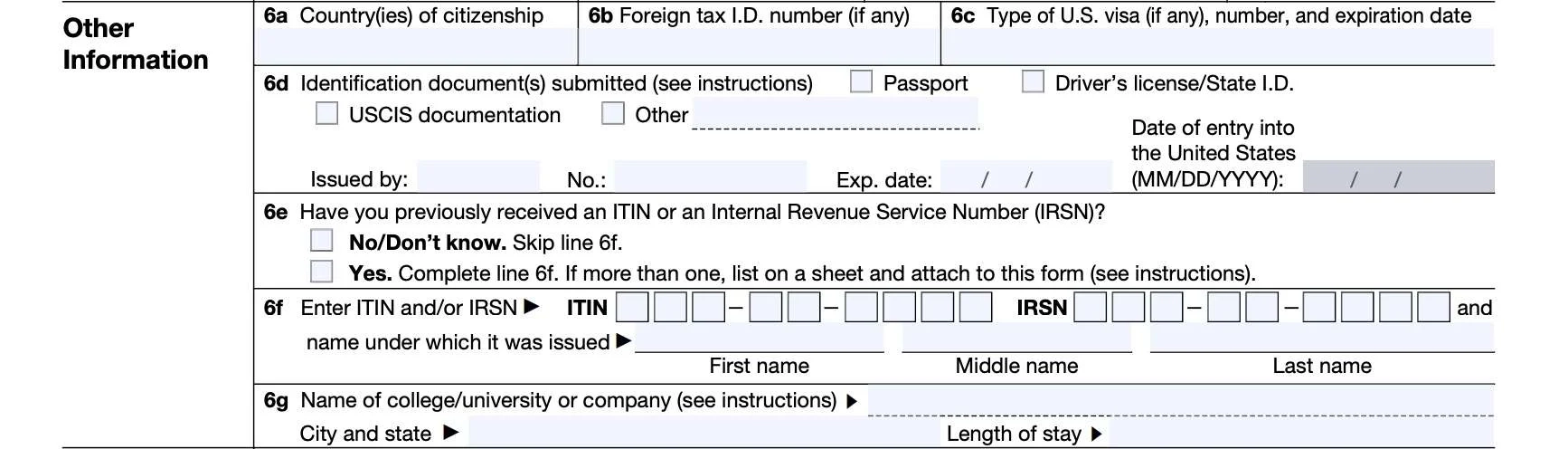 W7 Form 2024
