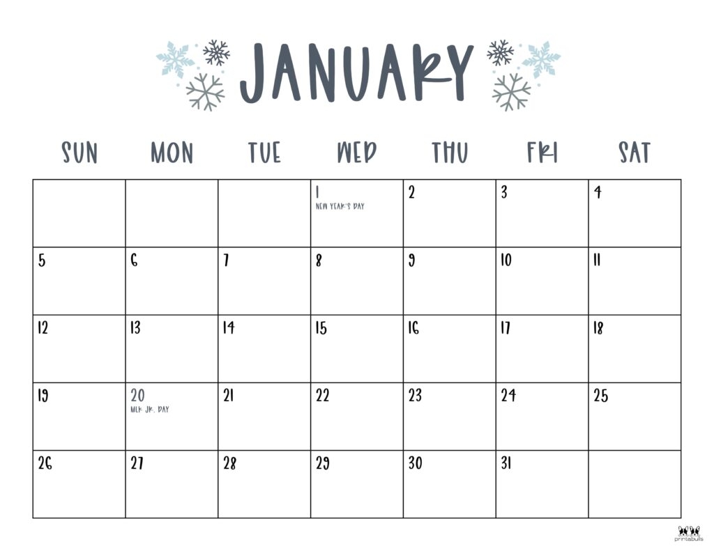 Blank Calendar 2025 By Month