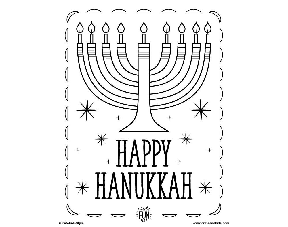Kids Hanukkah Free Printable Coloring Page Crate amp Kids