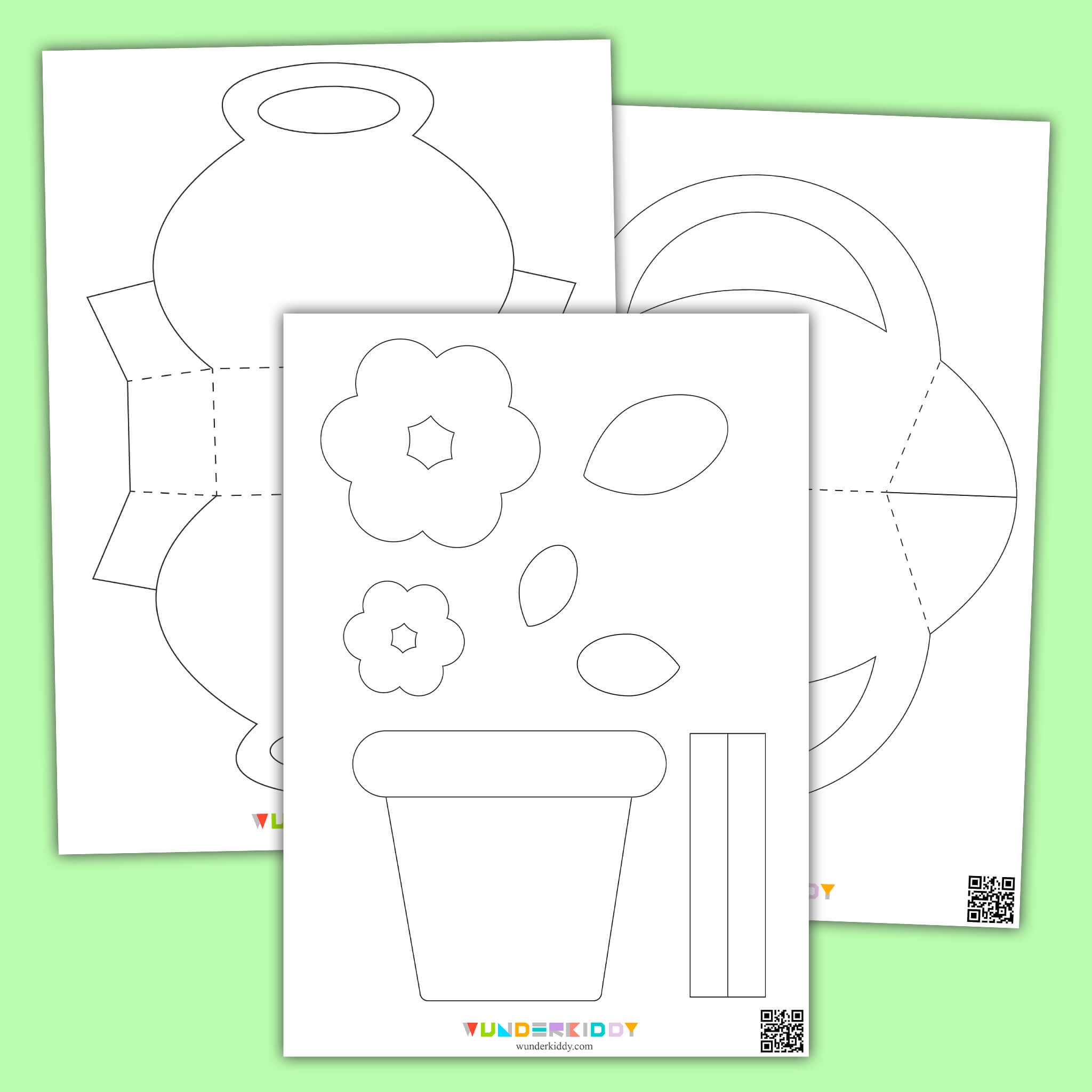 Kostenlose Druckbare Blumentopf Papier Bastelvorlage F r Kinder