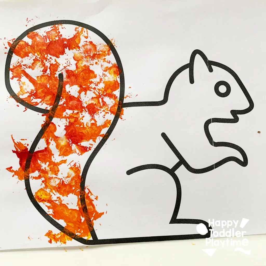 Leaf Printed Squirrel Craft Happy Toddler Playtime