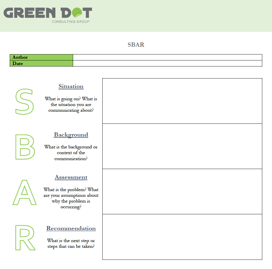 Printable Pdf Sbar Template