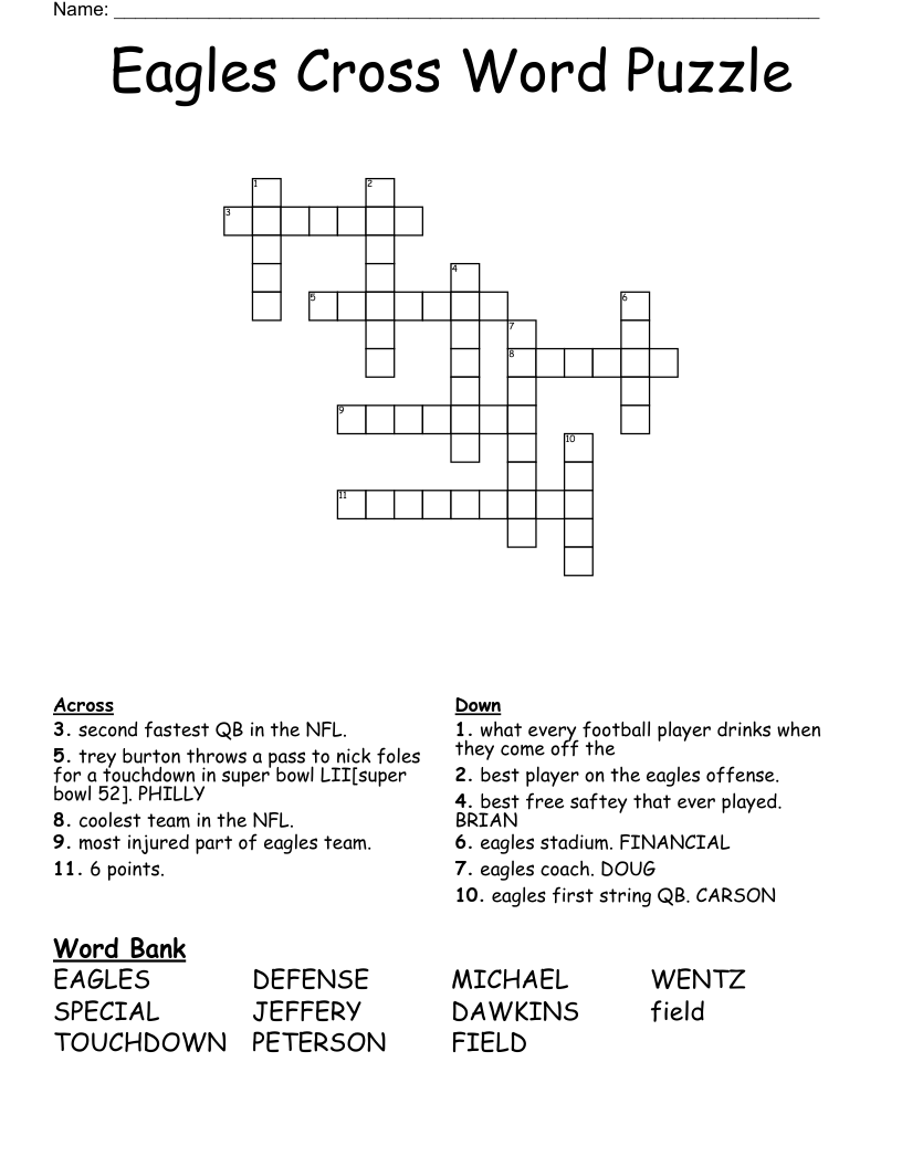 The Eagles Puzzles Printable
