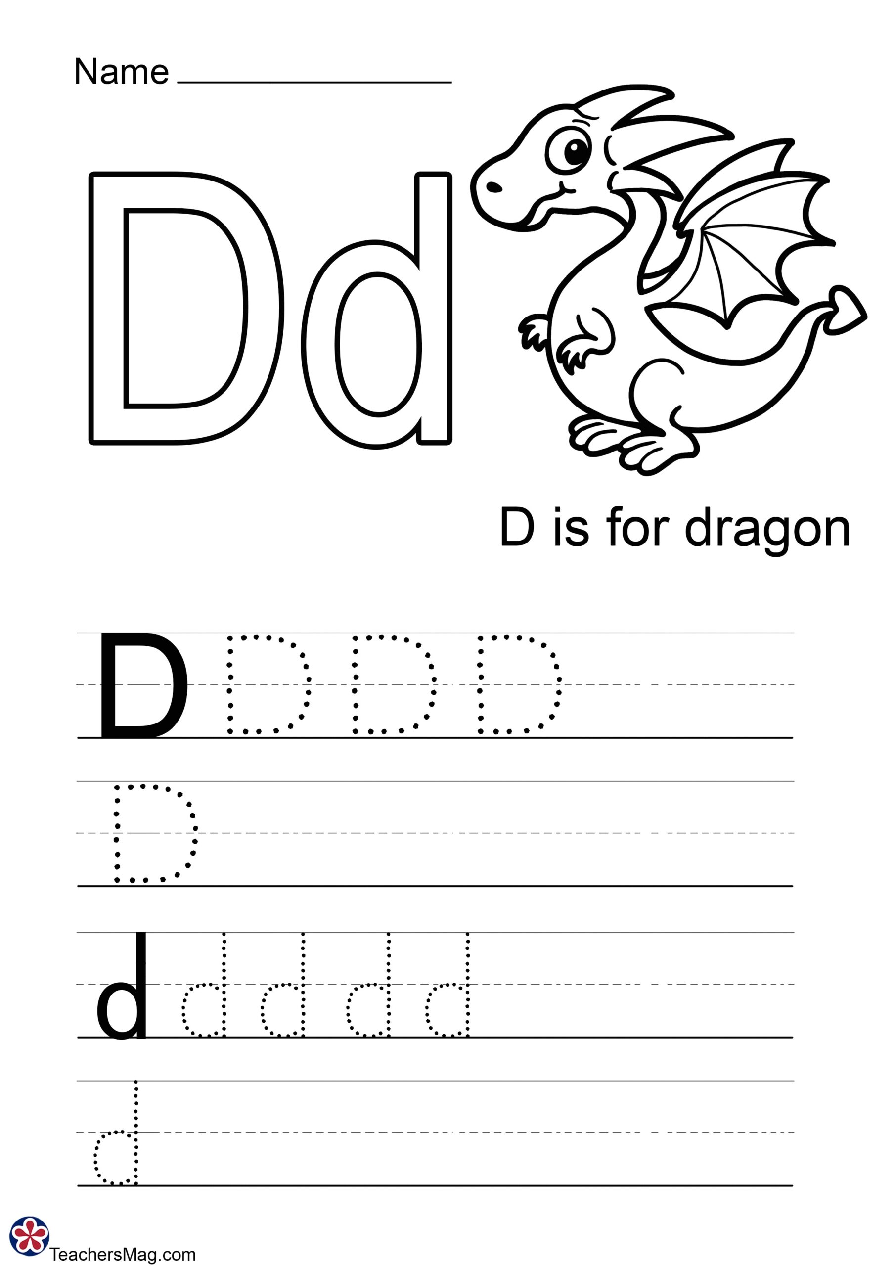 Letter D Worksheets Printable