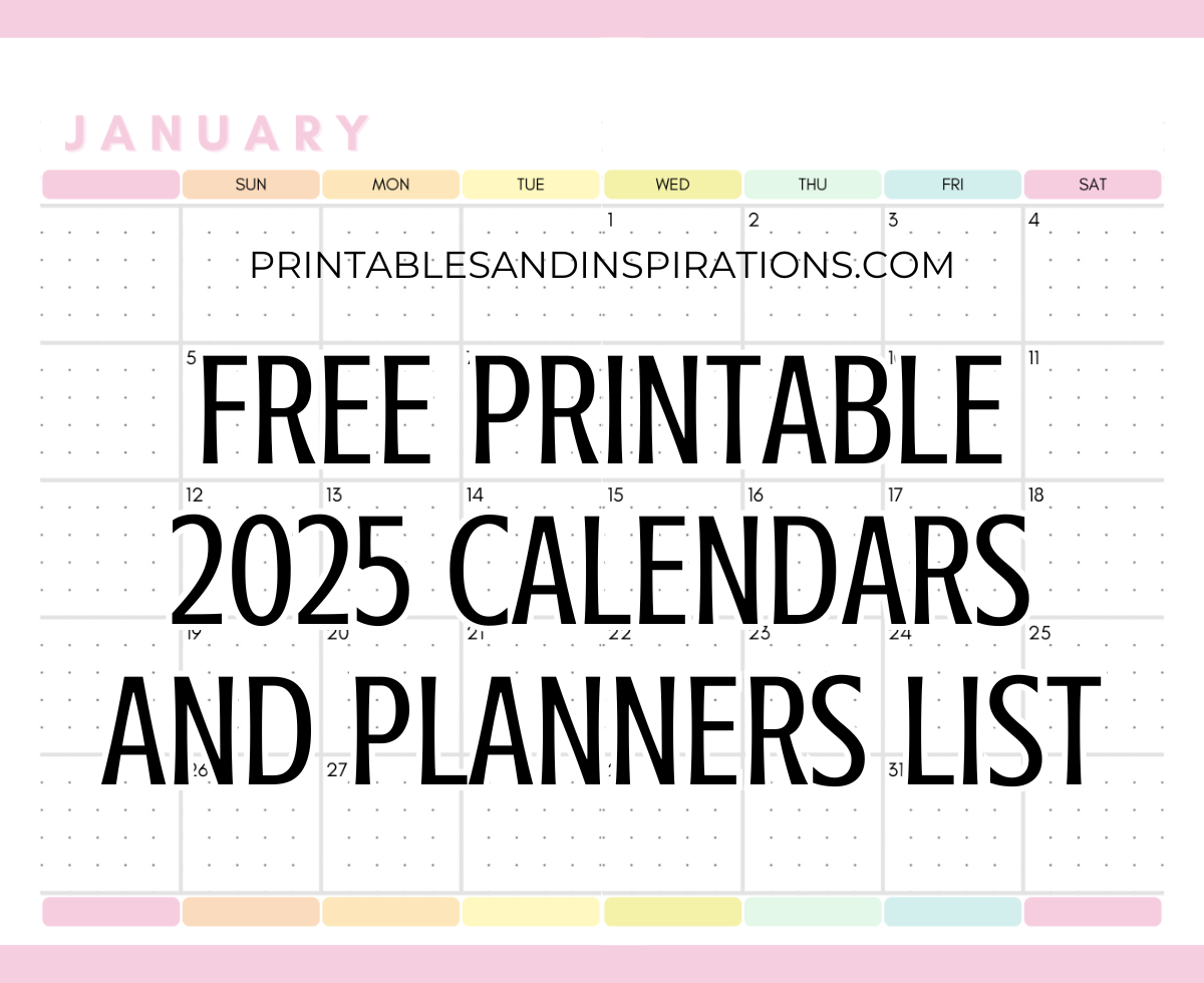 2025 Calendar Printable Template Free
