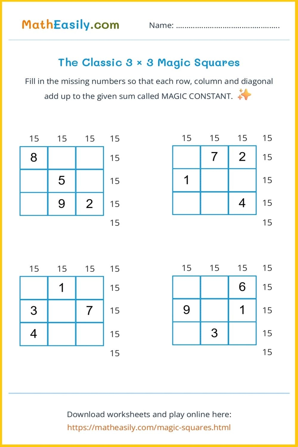 Math Puzzles For Kids Printable