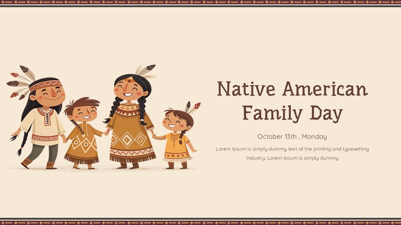 Native American Family Day Poster For PPT And Google Slides 