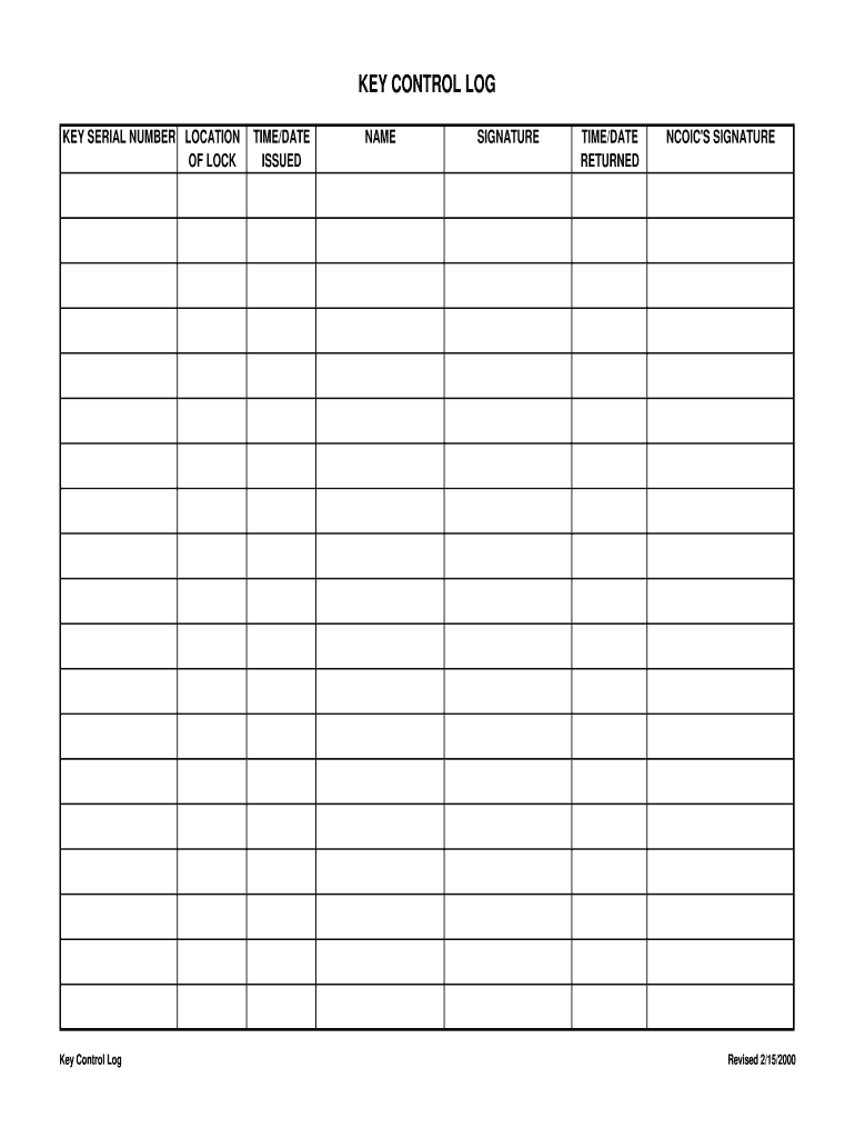 NC MCAS Cherry Point Key Control Form Fill Online Printable 