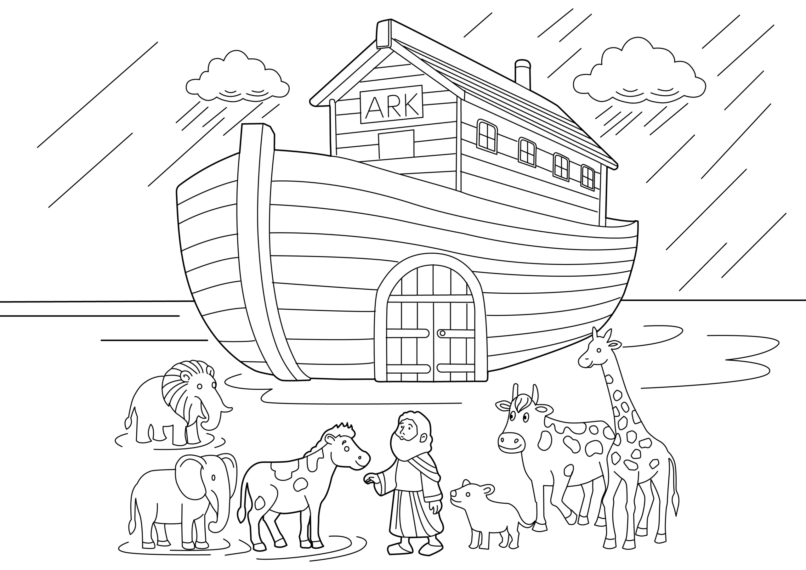 Printable Noah Ark Coloring Pages
