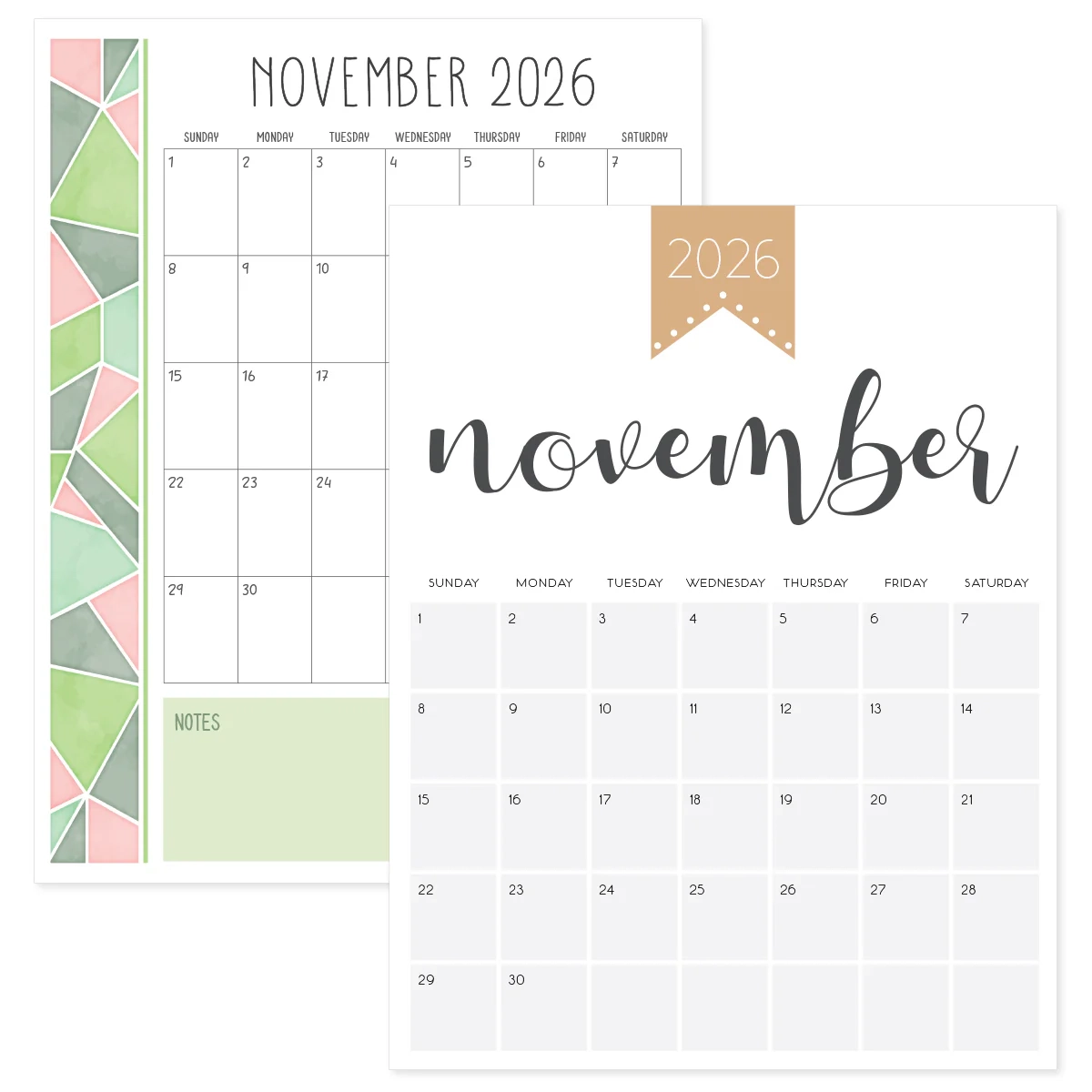 November Printable Calendar 2026 Happy Planner