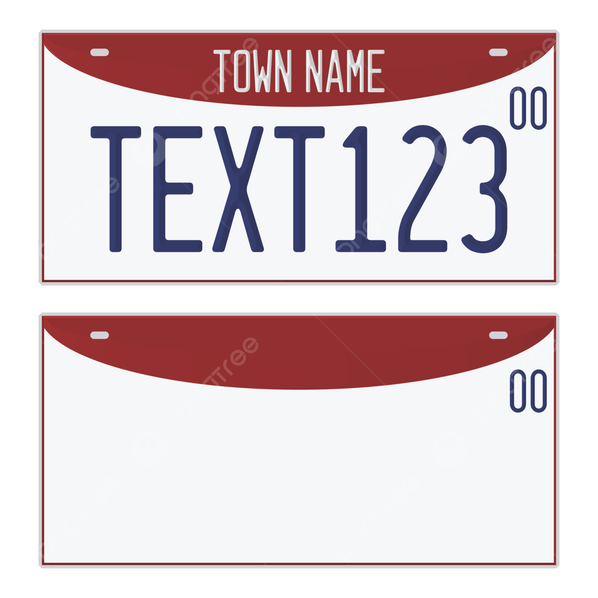 Number Plate License Template Set Vector Number Plate Template 