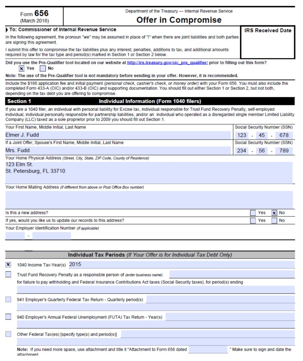 Irs.Gov Form 656 Pdf