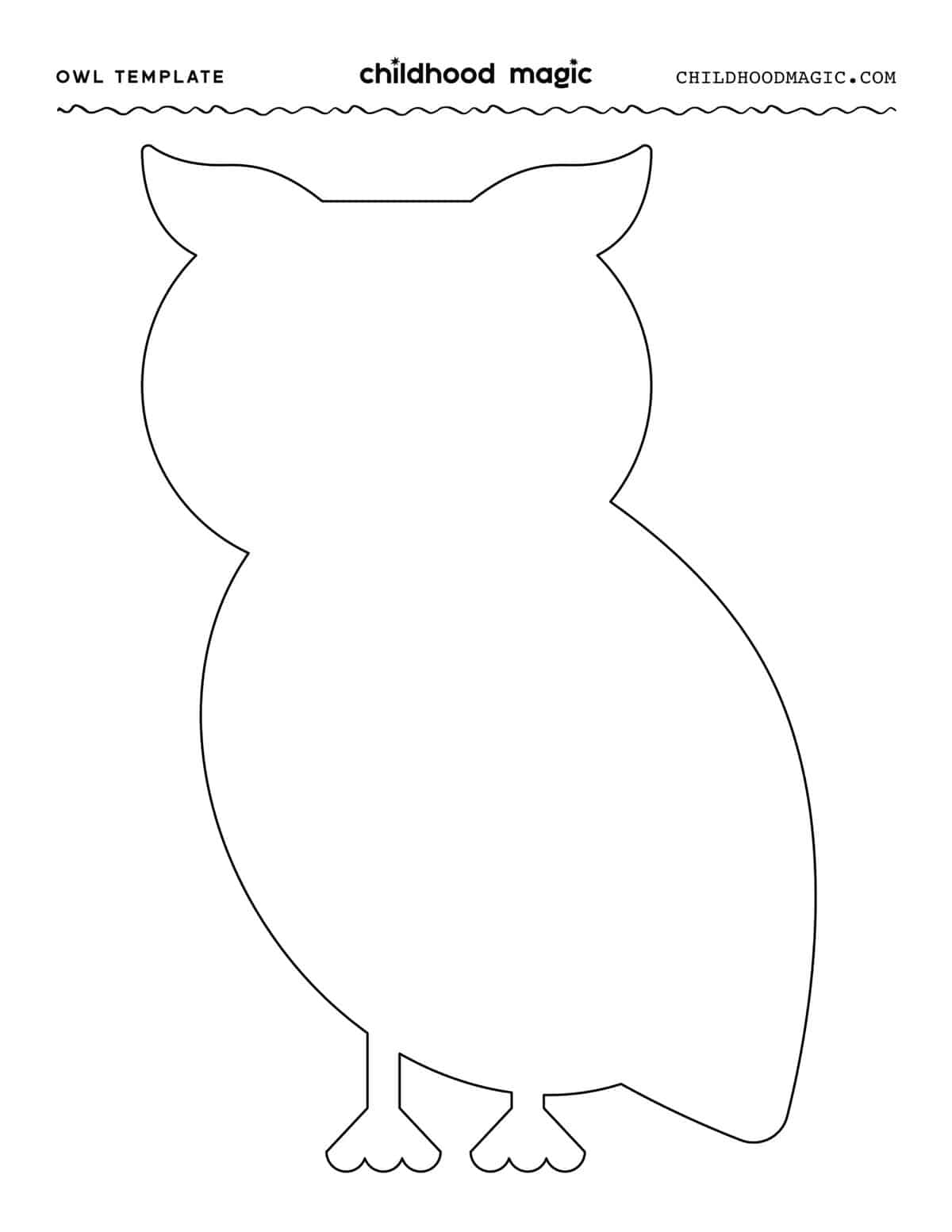 Owl Template Childhood Magic Worksheets Library